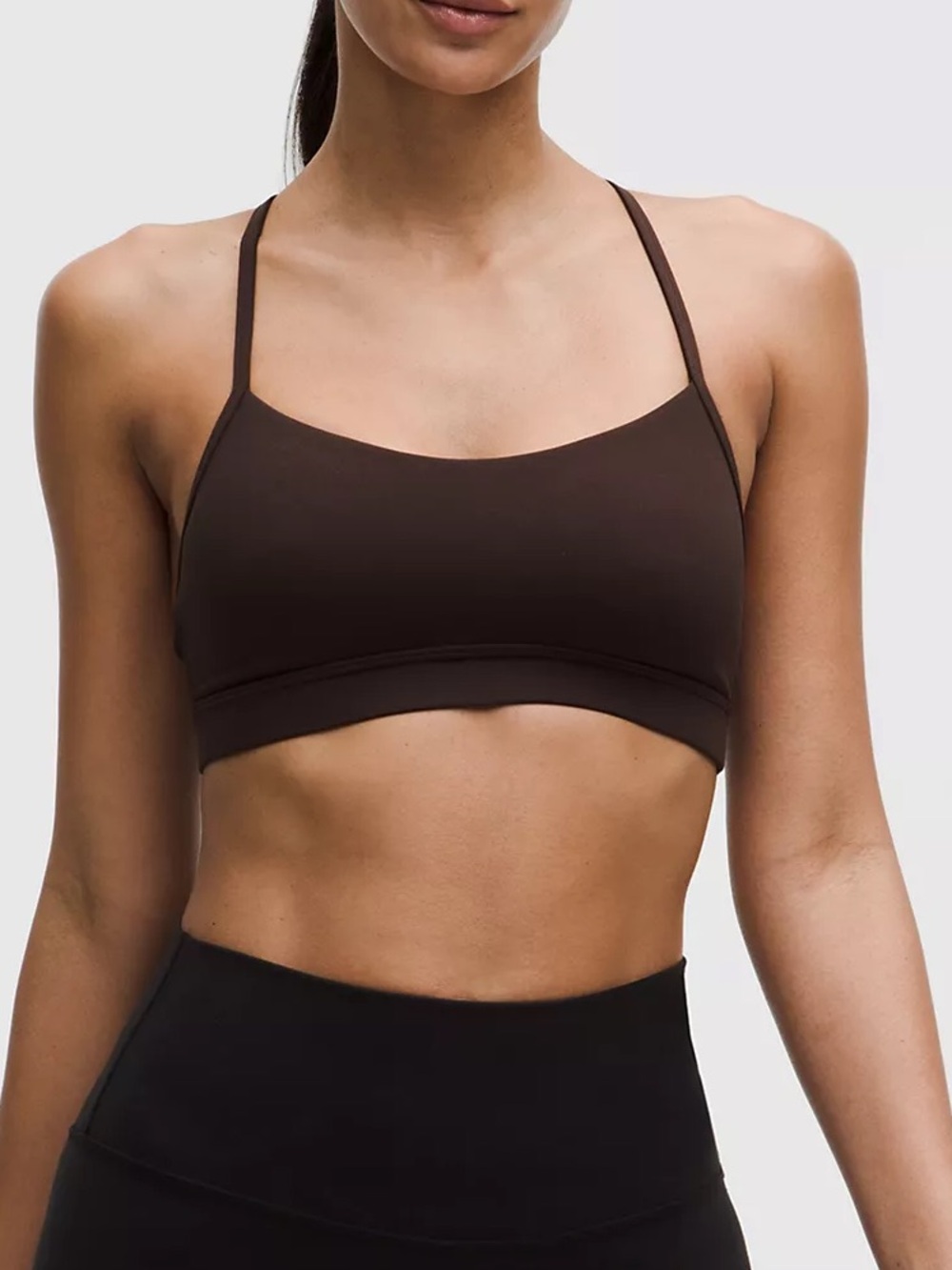 Lululemon Chocolate Brown Flow Y Nulu Sports Bra - Size 8